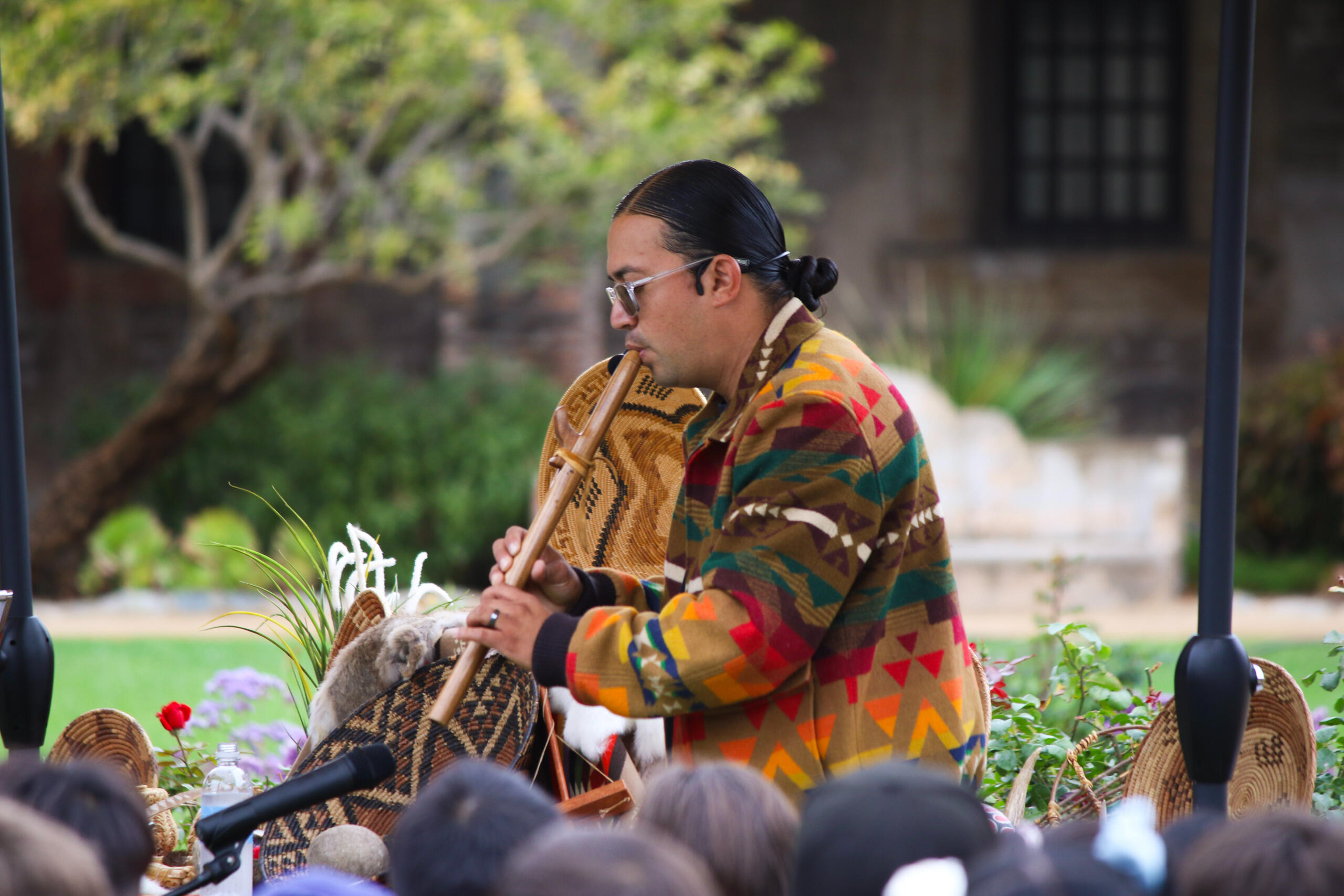 Ajachamen Storytelling on the Mission Grounds.